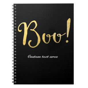 Cuaderno ¡Boo! Faux Relieve metalizado dorado Look Hallowee