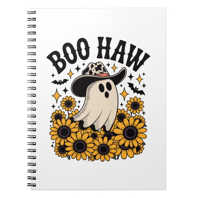 Cuaderno Boo Haw Cow Fantasma Halloween Occidental (Frente)