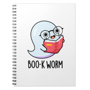 Cuaderno Boo-k Worm Funny Halloween Bookworm Ghost Pun