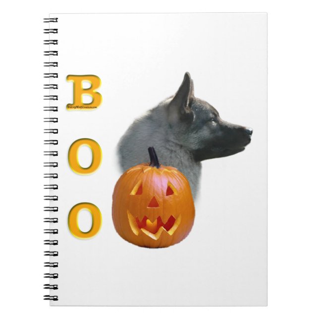 Cuaderno Boo noruego Elkhound Halloween (Frente)