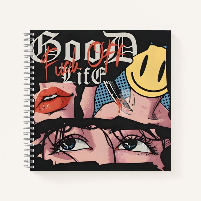 Cuaderno Boof Puddle Life Pop Art Retrato (Anverso)