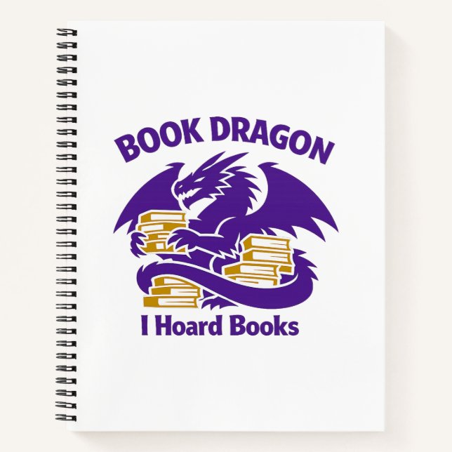 Cuaderno Book Lover Notebook | Book Dragon I Hoard Books Jo (Anverso)