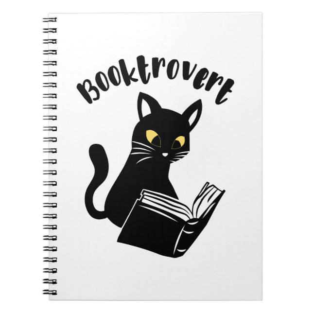 Cuaderno Booktrovert cat con libro (Frente)
