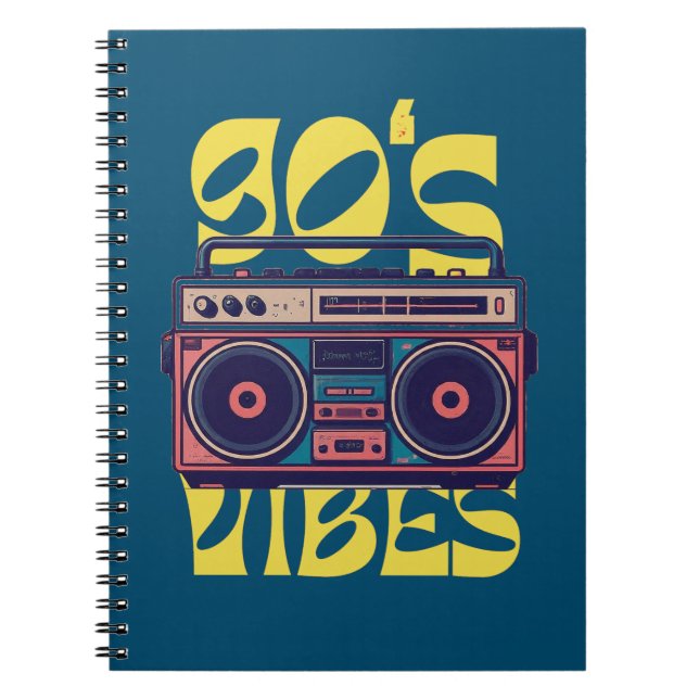 Cuaderno Boombox vibe vintage de los 90 (Frente)