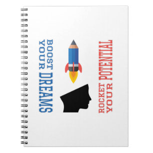 Cuaderno Booster soñador y cohete potencial