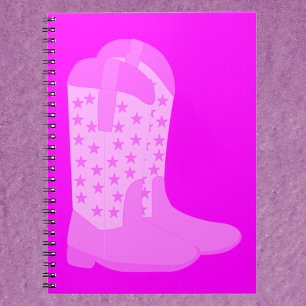 Cuaderno Boots de cowboy con Stars Pink