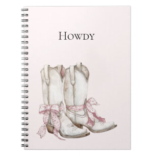 Cuaderno Boots de niña de vaca rosa
