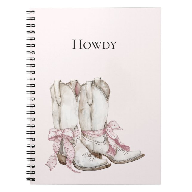Cuaderno Boots de niña de vaca rosa (Frente)