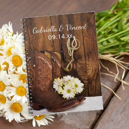 Cuaderno Boots de vaquero, Daisies Boda de campo de bit de 