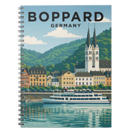 Cuaderno Boppard Germany Vintage Travel Art