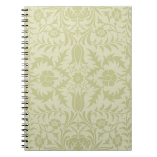 Cuaderno Borage vintage verde suave damasco de William Morr