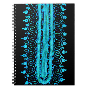 Cuaderno Bordados curvos turquesa