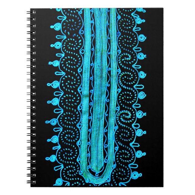 Cuaderno Bordados curvos turquesa (Frente)