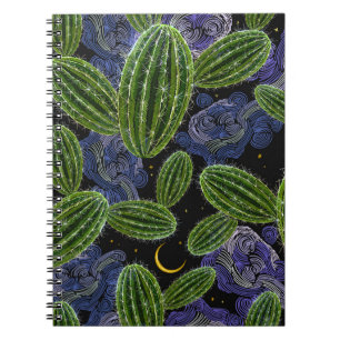 Cuaderno Bordados Mexicanos: La Noche de Cactus Seamless.