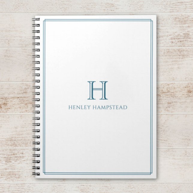 Cuaderno Borde azul con pátina inicial moderna (Subido por el creador)