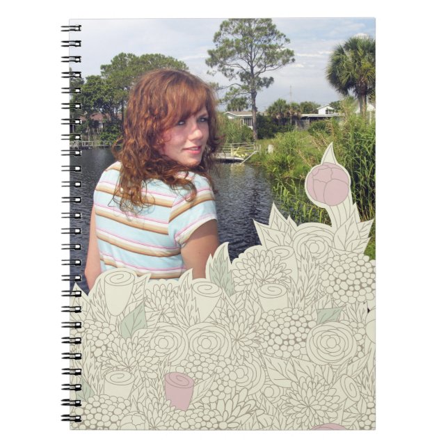 Cuaderno Borde de flores dibujado a mano (Frente)