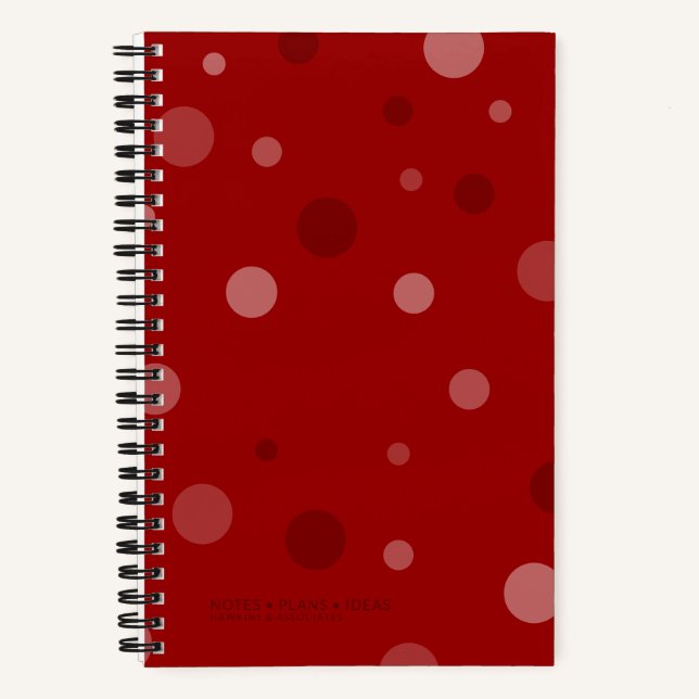 Cuaderno Borde de puntos pop rojos oscuros (Anverso)