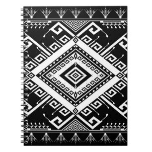 Cuaderno Borde étnico geométrico indio, abstracto.