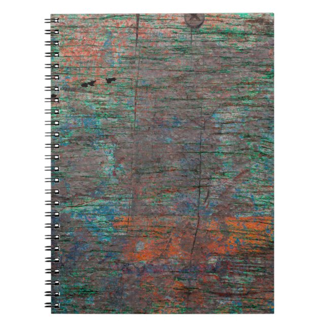 Cuaderno Borde multicolor abstracto con fondo abstracto (Frente)
