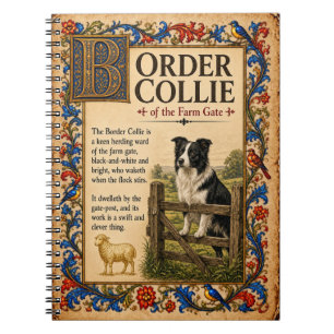 Cuaderno Border Collie, Arte de Bestiario Medieval