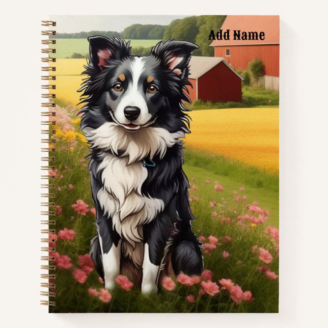 Cuaderno Border Collie en granja (Anverso)