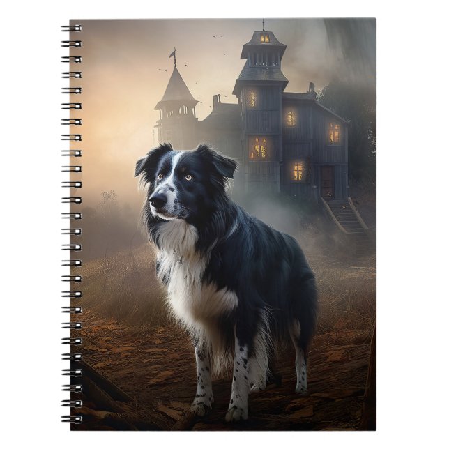 Cuaderno Border Collie Halloween Aterrador  (Frente)