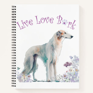 Cuaderno Borzoi Dog Mom Floral
