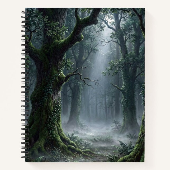 Cuaderno Bosque Antiguo Encantado | Luz Solar en el Bosque  (Anverso)