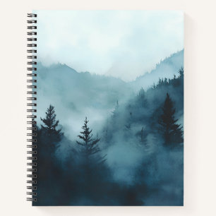 Cuaderno Bosque brumoso y vista de montañas