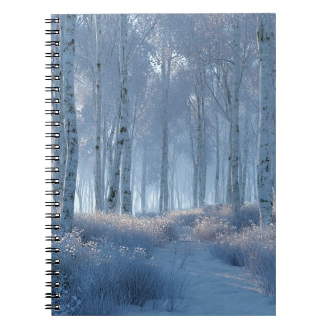 Cuaderno Bosque de abedules radiante de nieve  (Frente)