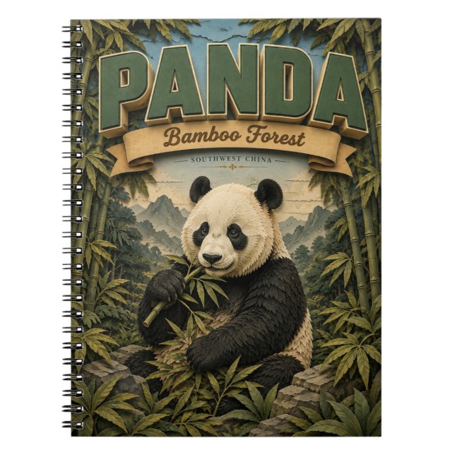 Cuaderno Bosque de Bambú de Panda POPCUT (Frente)