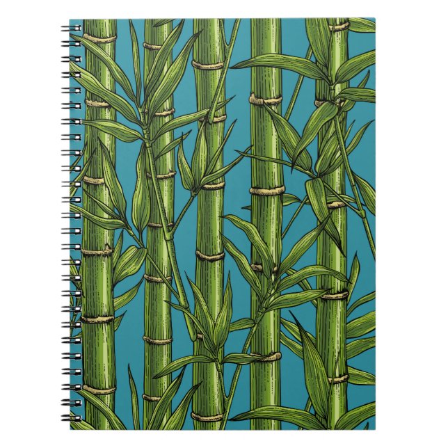 Cuaderno Bosque de bambú en azul (Frente)