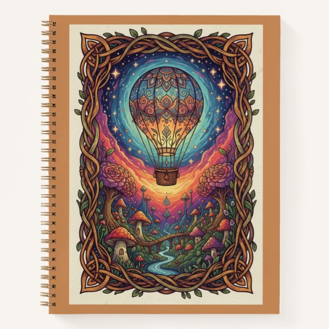 Cuaderno Bosque de Hongos Caprichosos y Globo Aerostático O (Anverso)