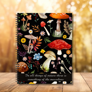 Cuaderno Bosque de hongos vintage Goblincore del bosque