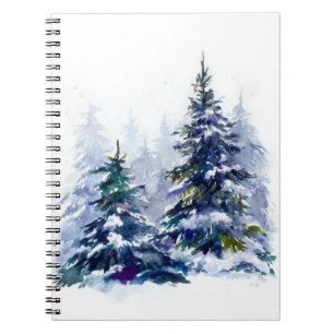 Cuaderno Bosque de invierno acuático Fenómeno navideño mode