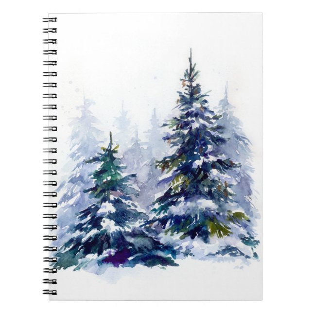 Cuaderno Bosque de invierno acuático Fenómeno navideño mode (Frente)