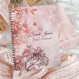 Cuaderno Bosque de invierno rosa, moderno bebé