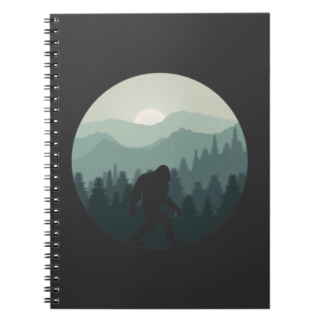 Cuaderno Bosque de montaña Bigfoot Sasquatch (Frente)