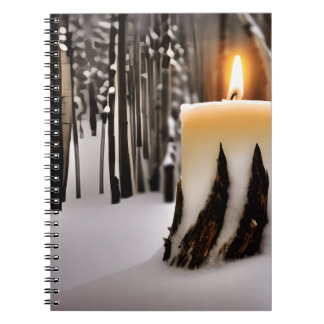 Cuaderno Bosque de nieve del árbol de la vela