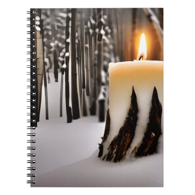 Cuaderno Bosque de nieve del árbol de la vela (Frente)