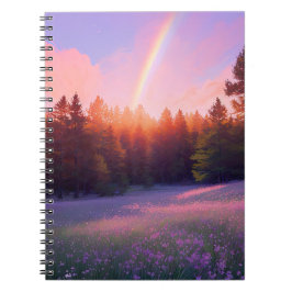 Cuaderno Bosque de pinos al atardecer