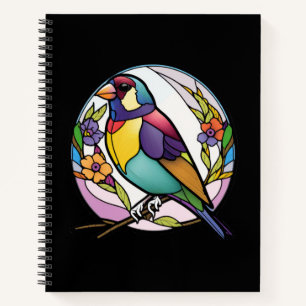 Cuaderno Bosque de vida silvestre con retrato animal de ave