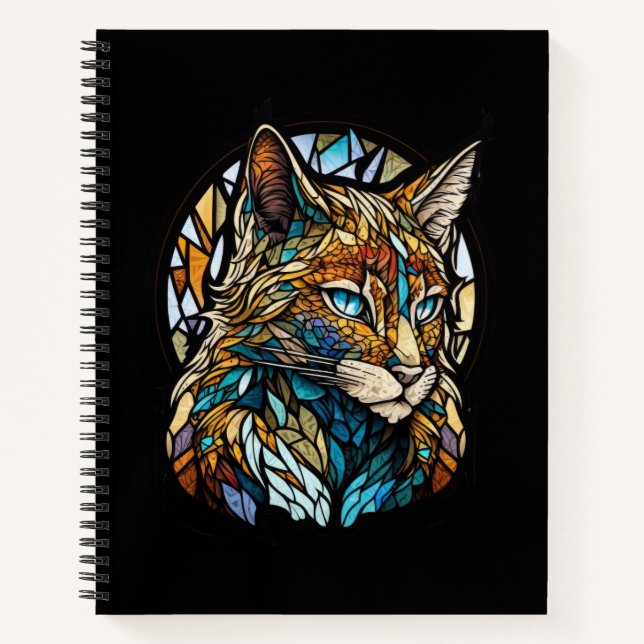 Cuaderno Bosque de vida silvestre de vidrio manchado de Lyn (Anverso)