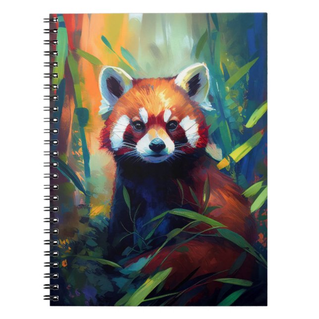 Cuaderno Bosque de vida silvestre pintado de retrato animal (Frente)