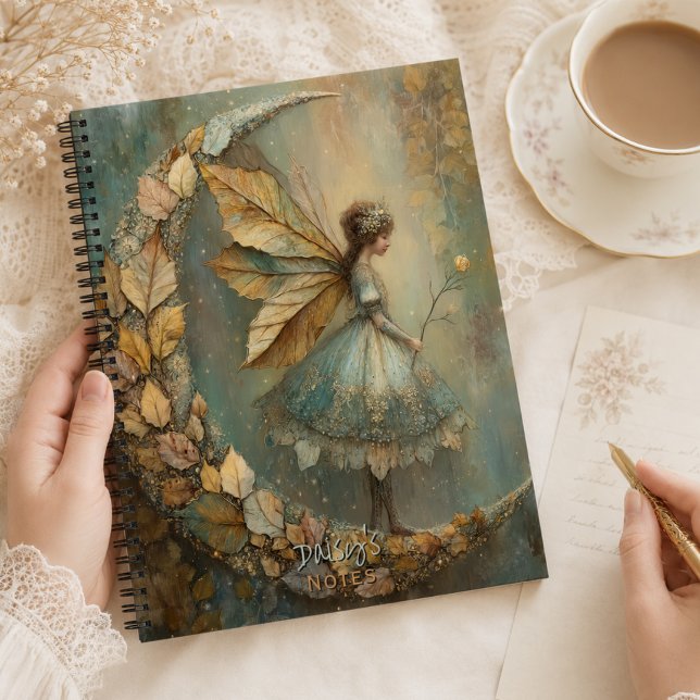 Cuaderno Bosque Encantado Hada Hoja Fantasía Personalizada (Subido por el creador)