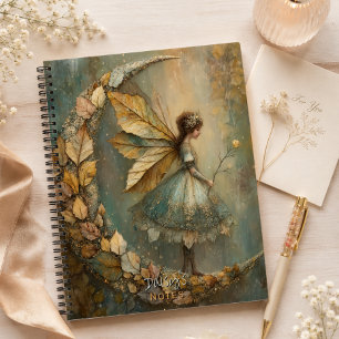 Cuaderno Bosque Encantado Hada Hoja Fantasía Personalizada