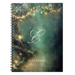 Cuaderno Bosque Encantado Linternas Mágicas Hada Monograma 