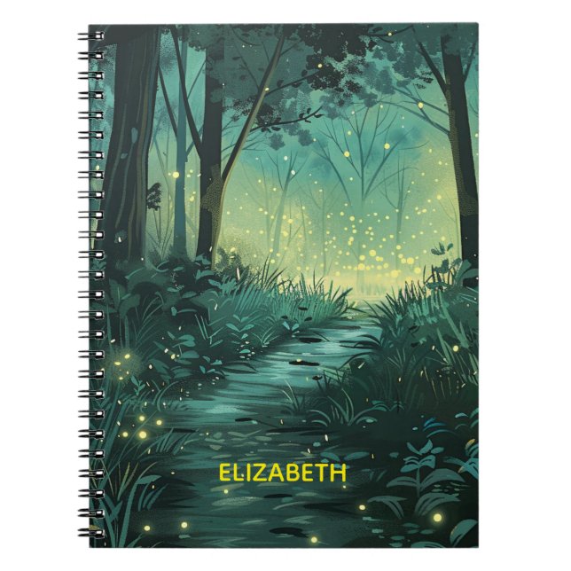 Cuaderno Bosque Fairy Light personalizado (Frente)