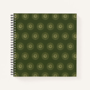Cuaderno Bosque   Medallones de Flor de Zinnia Dorada