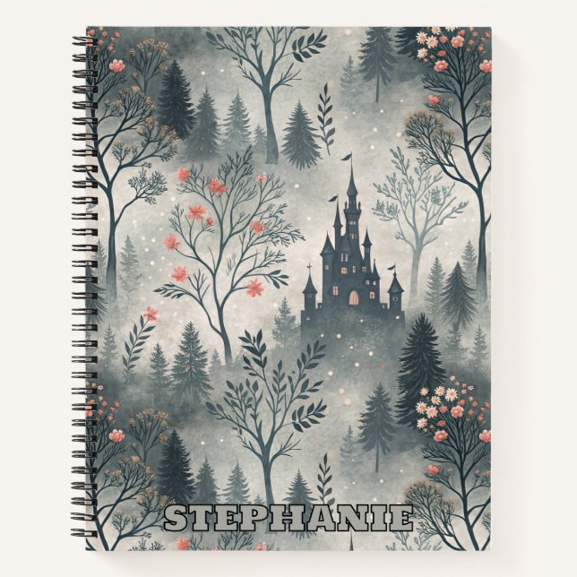 Cuaderno Bosque nigeriano encantado con Castillo Oscuro - É (Anverso)